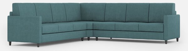 Divano Angolare 7 Posti 281x281x85 cm Karay in Tessuto Petrolio