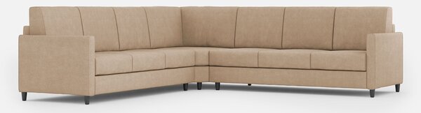 Divano Angolare 7 Posti 281x281x85 cm Karay in Tessuto Beige