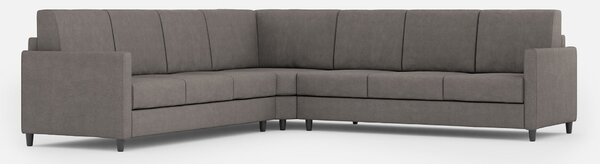 Divano Angolare 7 Posti 281x281x85 cm Karay in Tessuto Grigio