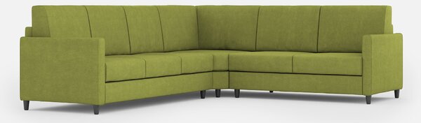 Divano Angolare 6 Posti 281x241x85 cm Karay in Tessuto Verde