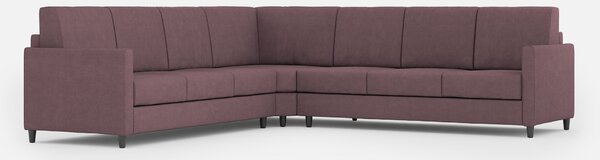 Divano Angolare 7 Posti 281x281x85 cm Karay in Tessuto Prugna