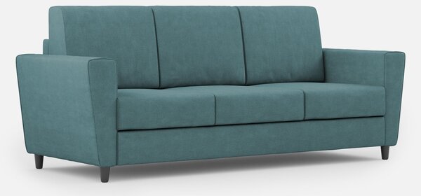 Divano 3 Posti 212x85x85 cm Yasel in Tessuto Petrolio