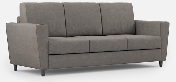 Divano 3 Posti 212x85x85 cm Yasel in Tessuto Grigio