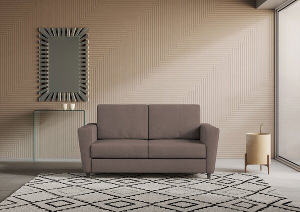 Divano 2 Posti 152x85x85 cm Yasel in Tessuto Talpa