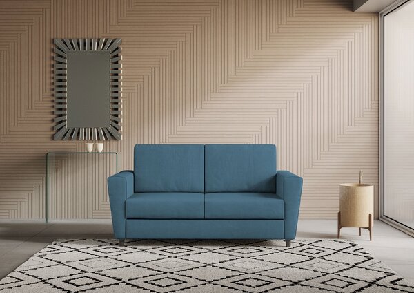 Divano 2 Posti 152x85x85 cm Yasel in Tessuto Avio