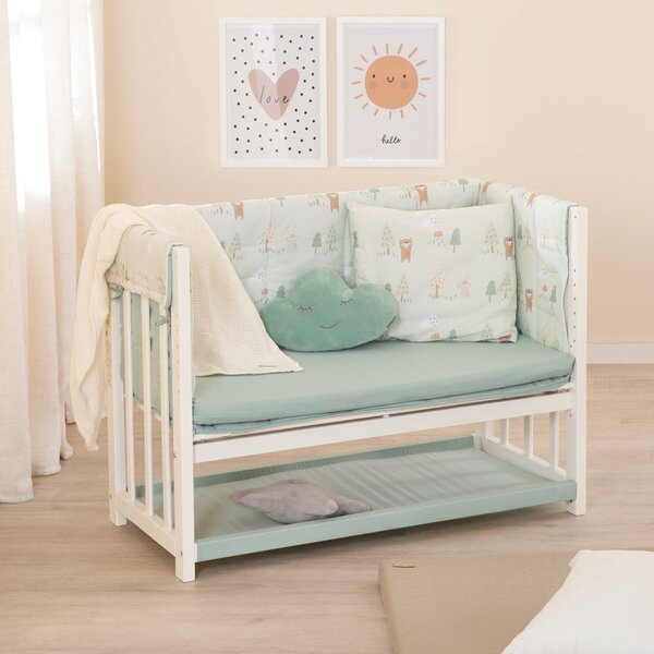 Culla bianca con altezza regolabile e per co-sleeping 90x45 cm Woodland Buddies – Roba