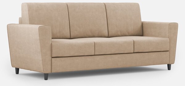 Divano 3 Posti 212x85x85 cm Yasel in Tessuto Beige