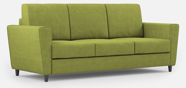 Divano 3 Posti 212x85x85 cm Yasel in Tessuto Verde