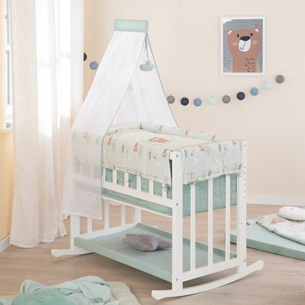 Culla bianca con altezza regolabile e per co-sleeping 90x45 cm Woodland Buddies – Roba