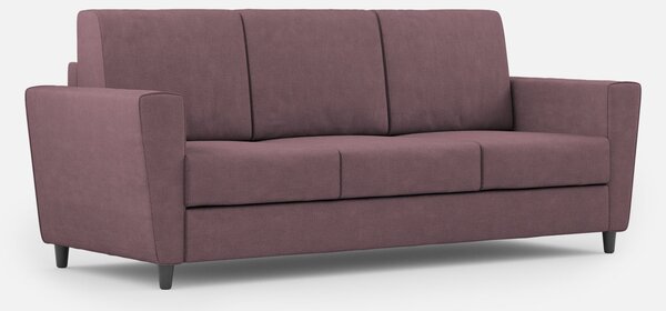 Divano 3 Posti 212x85x85 cm Yasel in Tessuto Prugna