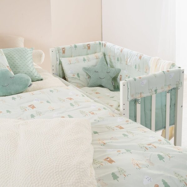Culla bianca con altezza regolabile e per co-sleeping 90x45 cm Woodland Buddies – Roba