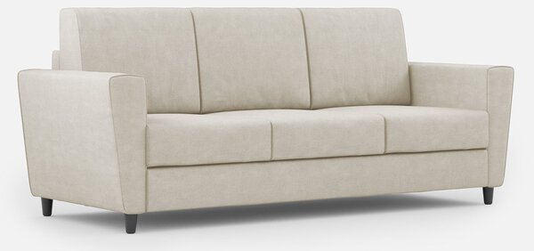 Divano 3 Posti 212x85x85 cm Yasel in Tessuto Latte