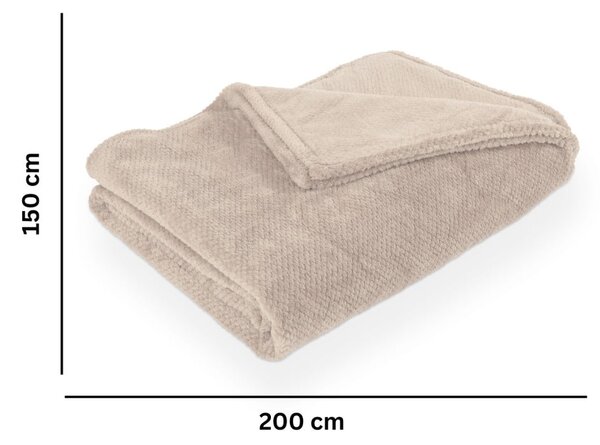 Coperta grigio tortora in micropile 150x200 cm Pippa – Tiseco Home Studio