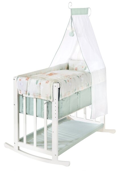 Culla bianca con altezza regolabile e per co-sleeping 90x45 cm Woodland Buddies – Roba