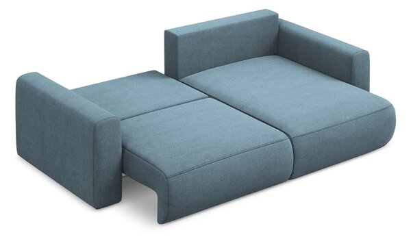 Divano angolare azzurro allungabile/con contenitore (con penisola a destra/con chaise lounge) Kapua – Makamii