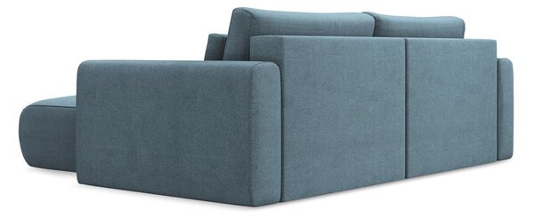 Divano angolare azzurro allungabile/con contenitore (con penisola a destra/con chaise lounge) Kapua – Makamii