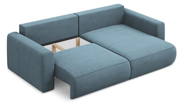Divano angolare azzurro allungabile/con contenitore (con penisola a destra/con chaise lounge) Kapua – Makamii