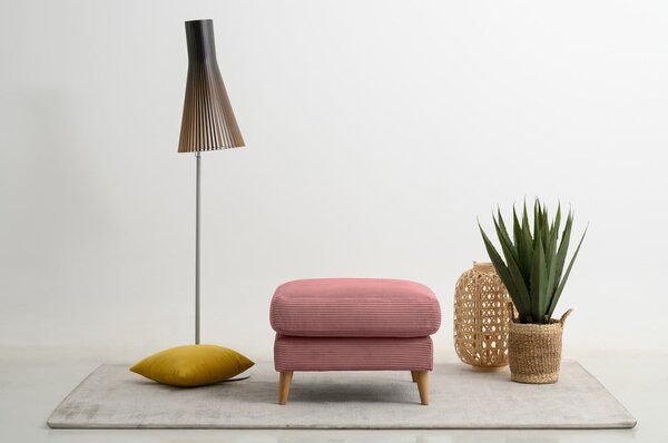 Pouf in velluto a coste rosa Paris - Scandic