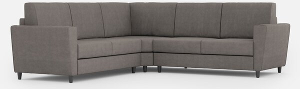 Divano Angolare 5 Posti 228x228x85 cm Yasel in Tessuto Grigio