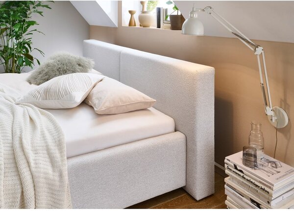 Letto matrimoniale imbottito grigio chiaro rete non inclusa 140x200 cm Cube – Meise Möbel