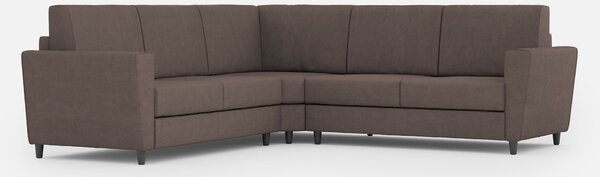 Divano Angolare 5 Posti 228x228x85 cm Yasel in Tessuto Talpa