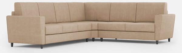 Divano Angolare 6 Posti 288x228x85 cm Yasel in Tessuto Beige