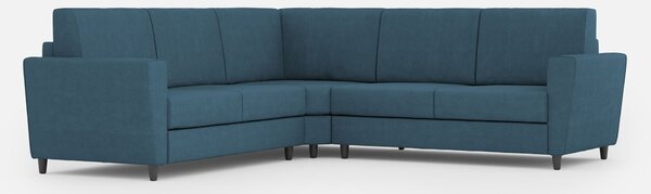 Divano Angolare 5 Posti 228x228x85 cm Yasel in Tessuto Avio