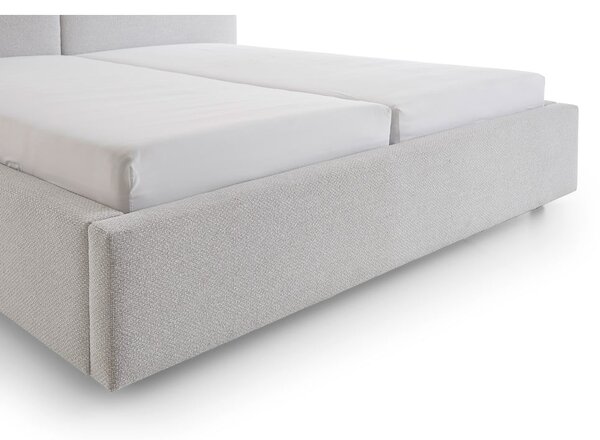 Letto matrimoniale imbottito grigio chiaro rete non inclusa 140x200 cm Cube – Meise Möbel