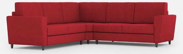 Divano Angolare 5 Posti 228x228x85 cm Yasel in Tessuto Rosso