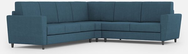 Divano Angolare 6 Posti 288x228x85 cm Yasel in Tessuto Avio