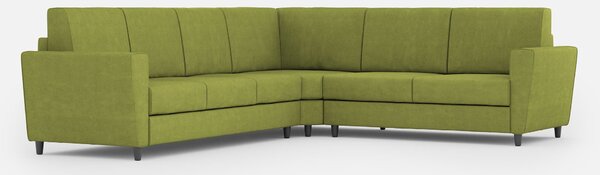 Divano Angolare 6 Posti 288x228x85 cm Yasel in Tessuto Verde