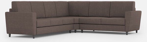 Divano Angolare 6 Posti 288x228x85 cm Yasel in Tessuto Talpa