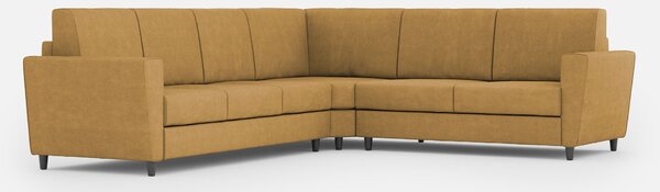 Divano Angolare 6 Posti 288x228x85 cm Yasel in Tessuto Ocra