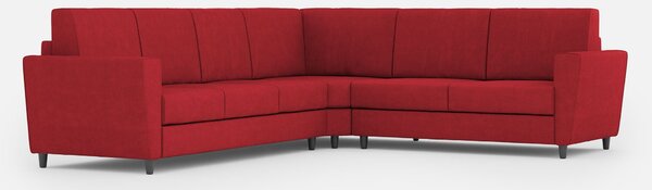 Divano Angolare 6 Posti 288x228x85 cm Yasel in Tessuto Rosso