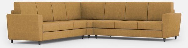 Divano Angolare 7 Posti 288x288x85 cm Yasel in Tessuto Ocra