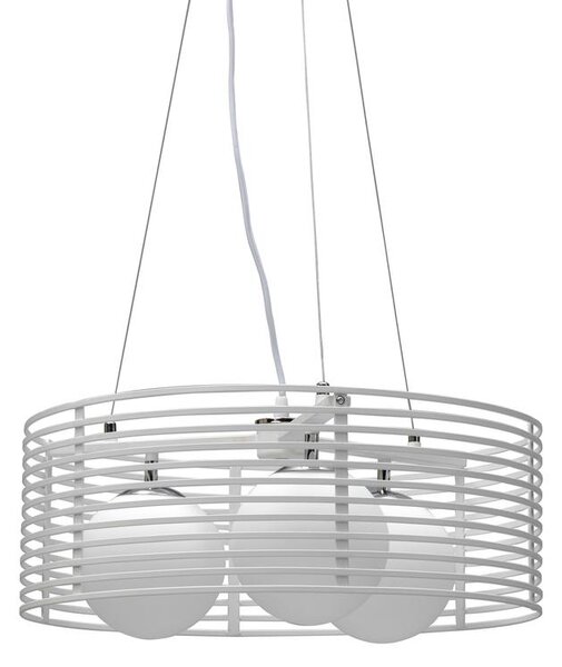 Lampada a Sospensione Ø50xH120 cm in Metallo Cage Bianco