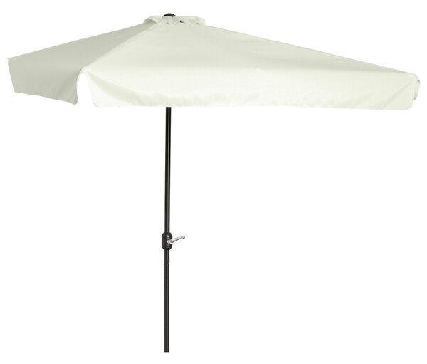 Mezzo Ombrellone da Giardino 230x130x249 cm in Metallo e Poliestere Crema