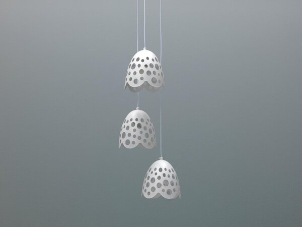 Lampada a Sospensione Ø19,5xH125 cm in Metallo Bells Bianco