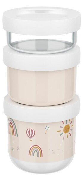 Portapranzo per bambini beige in plastica 3 pz Sunshine & Rainbow – Mepal