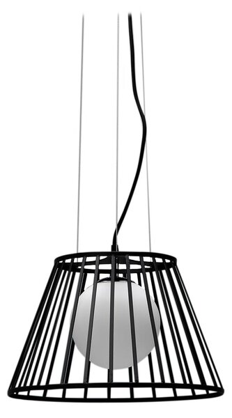 Lampada a Sospensione Ø20/35xH120 cm in Metallo Cage Nero