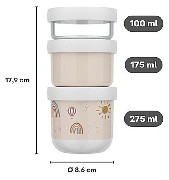 Portapranzo per bambini azzurri in plastica 3 pz Forest Friends by Little Dutch – Mepal