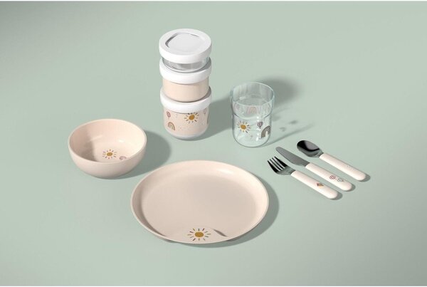 Portapranzo per bambini beige in plastica 3 pz Sunshine & Rainbow – Mepal