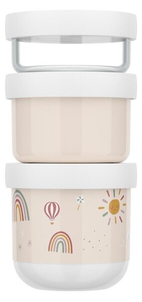 Portapranzo per bambini beige in plastica 3 pz Sunshine & Rainbow – Mepal