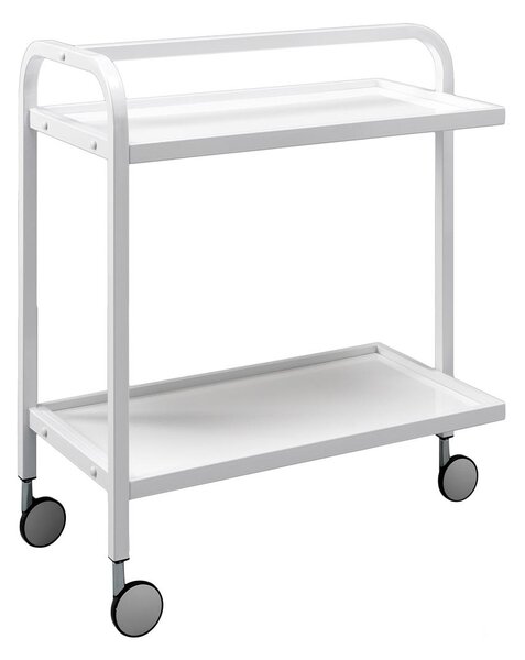 Carrello Portabevande 40x75xH80 cm in Metallo e MDF Razzo Bianco