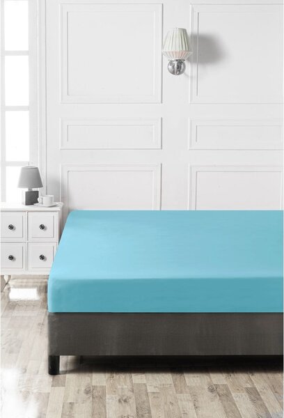 Lenzuolo con angoli turchese in cotone 140x200 cm – Mijolnir