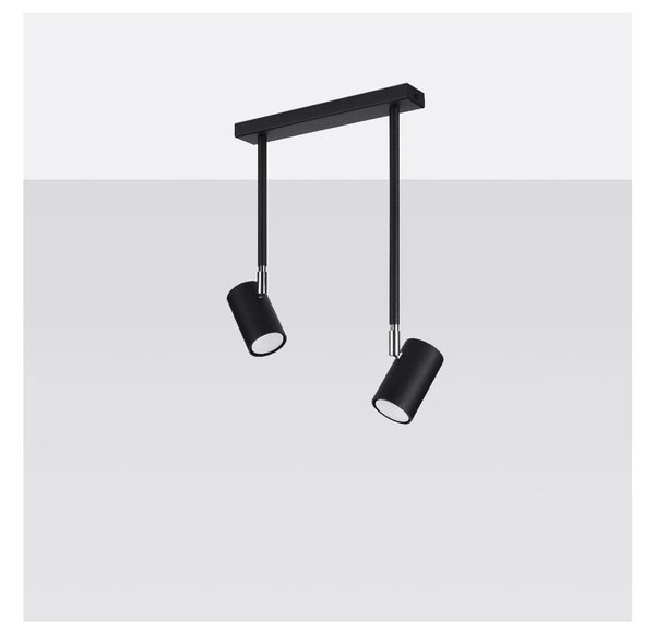 Faretto nero 10x30 cm Jones – Sollux