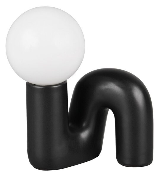 Lampada da tavolo nera in ceramica (altezza totale 21,5 cm) Quinn – Reality