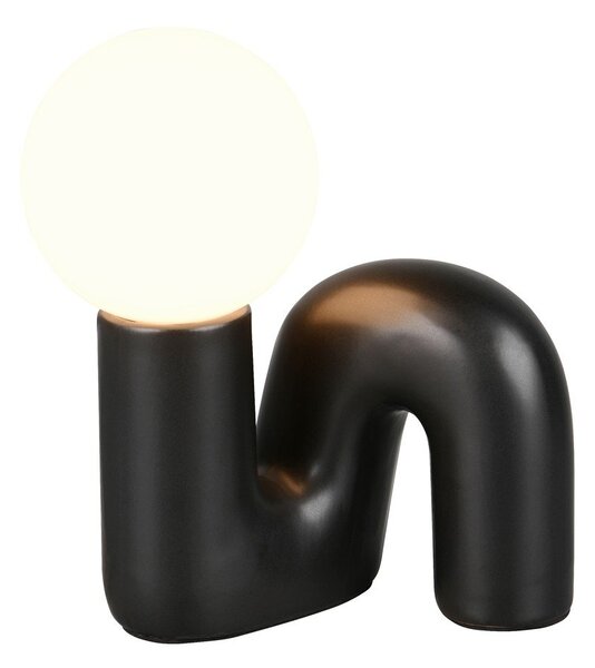 Lampada da tavolo nera in ceramica (altezza totale 21,5 cm) Quinn – Reality