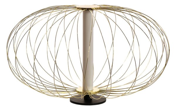 Lampada da Tavolo a LED 50x50xH29 cm in Acciaio e Metallo Mizar Ottone Lucido