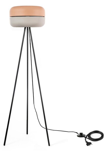 Lampada da Terra 35x35xH140 cm in Metallo Idra Rosa e Grigio